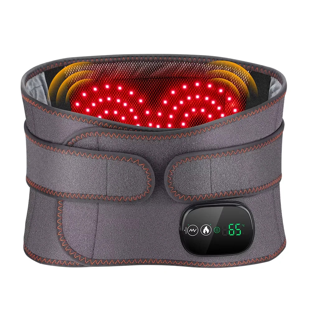 Cordless Heated Waist Belt Massager – Lumbar Support with Vibration Massage for Lower Back Pain Relief