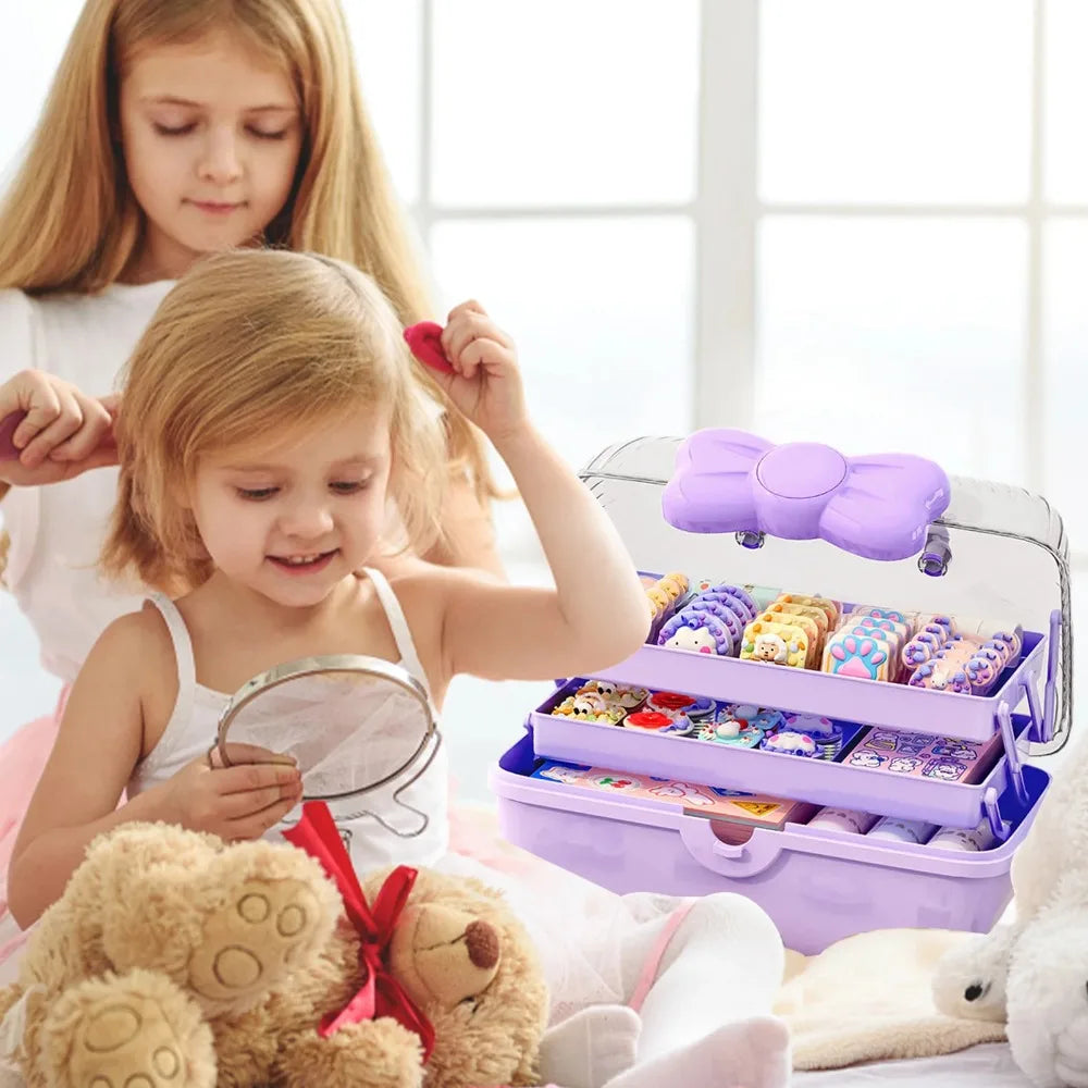 Multi-Layer Hairpin & Jewelry Storage Box — Cute Organizer for Girls’ Hair Accessories and Toys
