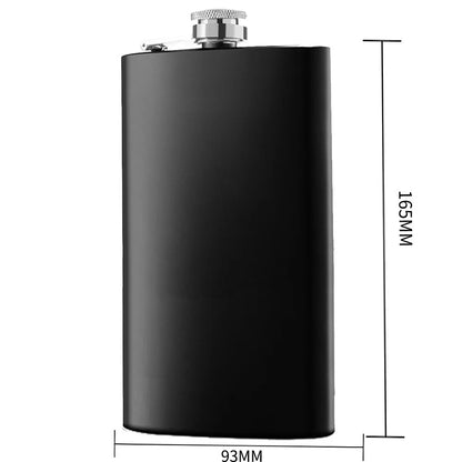 6/8/12oz Stainless Steel Full-Black Hip Flask with Funnel – Pocket Flask for Alcohol, Whiskey, Screw Cap (KC0139)