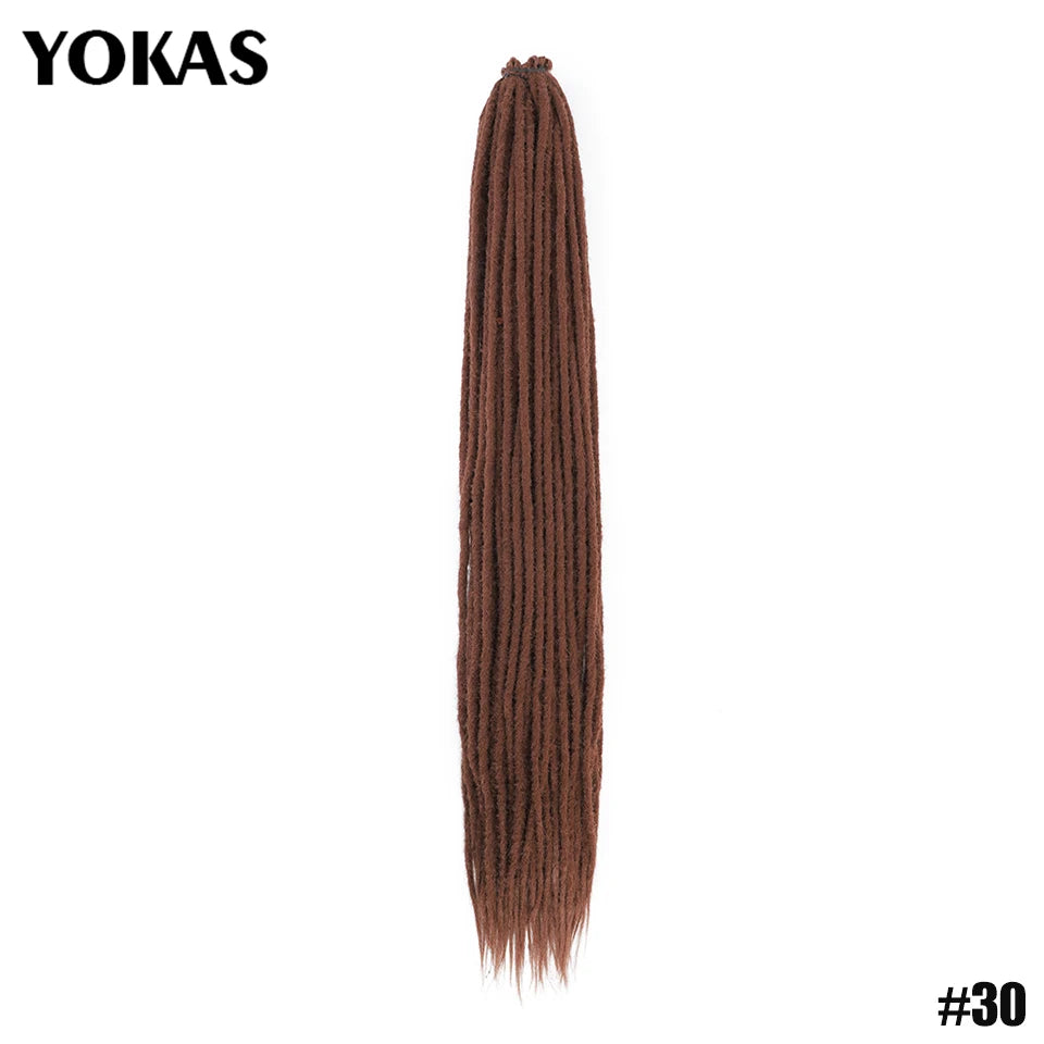 YOKAS Handmade Dreadlock Extensions - Synthetic Crochet Braided Hair 24 36 Inch Long Faux Locs for Women
