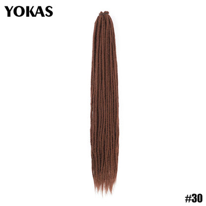 YOKAS Handmade Dreadlock Extensions - Synthetic Crochet Braided Hair 24 36 Inch Long Faux Locs for Women