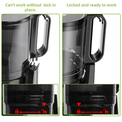 BioloMix Cold Press Juicer — 130mm Feed Chute, Whole Fruit & Vegetable Slow Masticating Juicer, High Yield BPA-Free