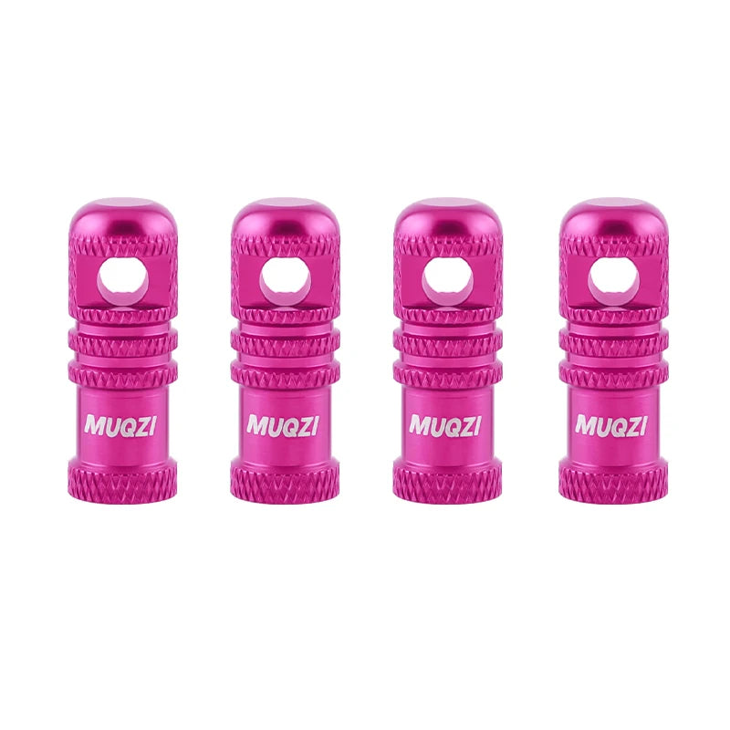 MUQZI 2/4PCS Presta Valve Caps with Core Remover — MTB Tubeless Tire Valve Stem Accessories