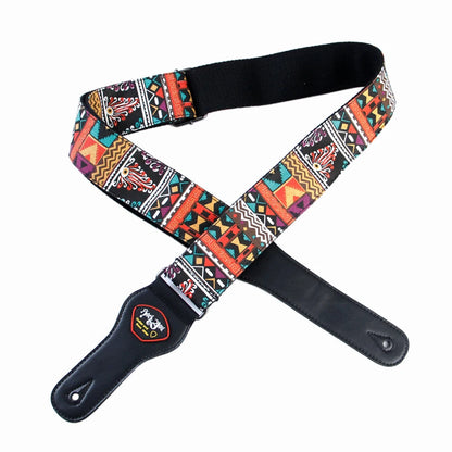 New High-Quality Cotton Guitar Strap – Adjustable Length, 6.2cm Wide for Acoustic & Electric Bass Guitars