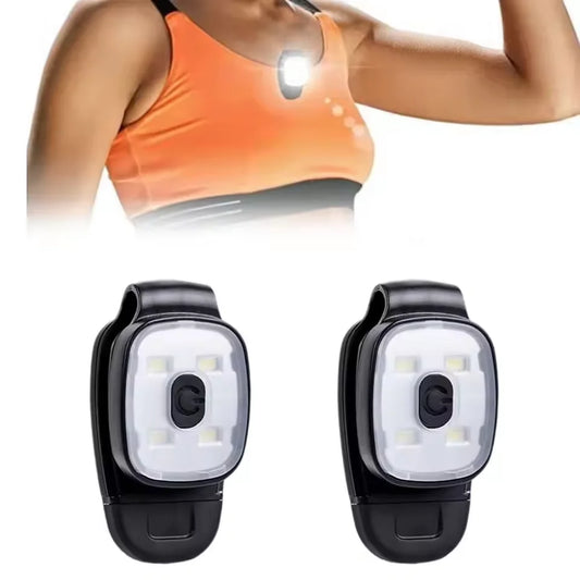 USB Rechargeable LED Clip Flashlight - 3 Mode Safety Running Light for Walking, Fishing & Outdoor Use