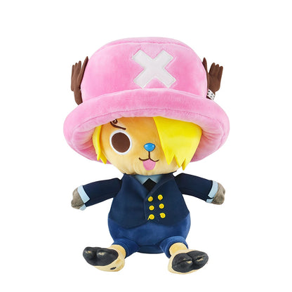 25CM One Piece Anime Plush Toys - Luffy, Chopper, Ace and Zoro Cute Stuffed Character Dolls for Fans and Gifts