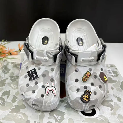 Camouflage Couple Sandals - Casual EVA Ankle-Wrap Flip Flops for Men & Women Beach Outdoor Slippers