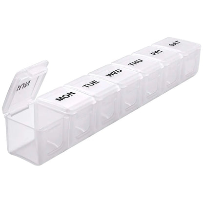 7/14/28-Day Pill Organizer – Weekly & Monthly Medicine Box with Tablet Storage, Splitter & Container Case
