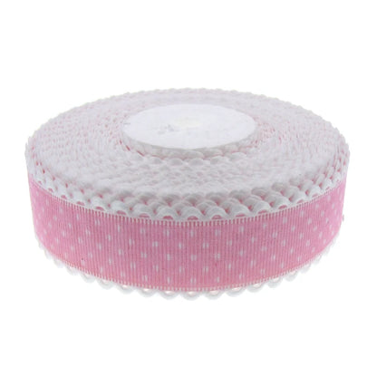 Polka Dot Lace Ribbon Roll - 20 Yards 1 Inch DIY Craft, Gift Wrapping & Scrapbooking Decoration Fabric