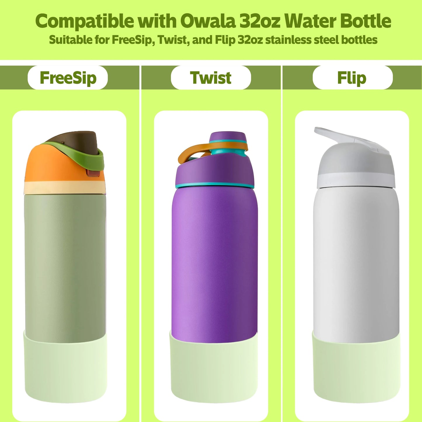 Silicone Coaster for Owala Bottles - 24oz, 32oz, 40oz Anti-Slip Protective Sleeve, Bottom Protector for Outdoor Bike Use