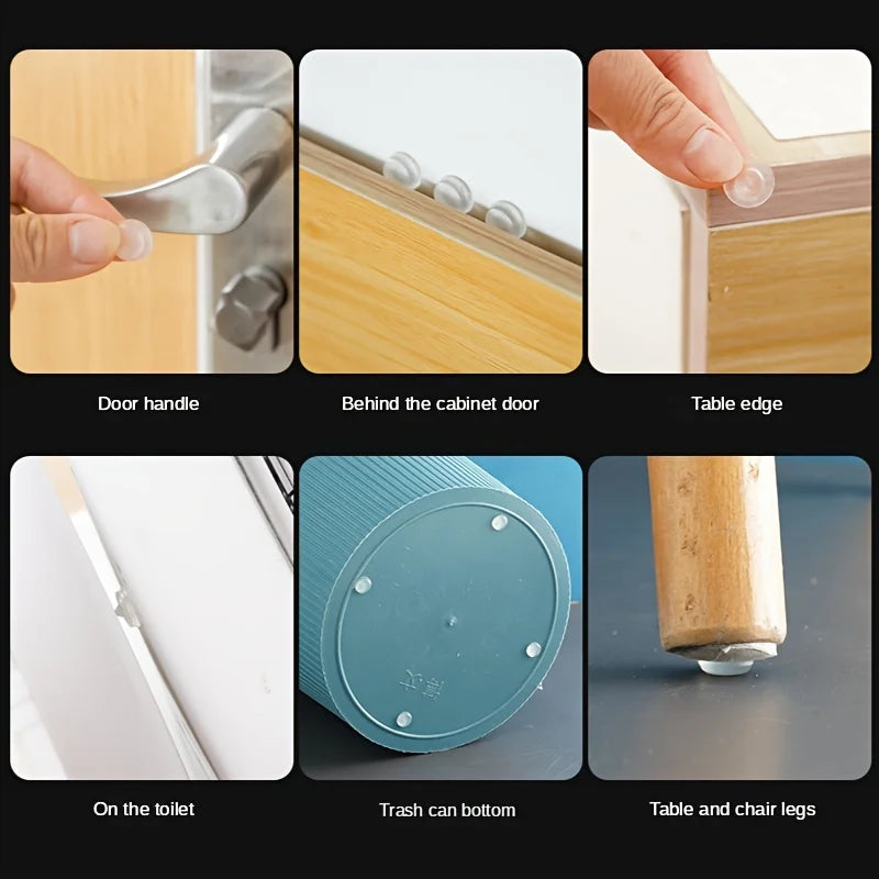 100-Piece Silicone Anti-Slip Bumper Pads - Soft Rubber Furniture Feet, Cabinet Cushions, and Drawer Door Protectors