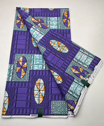 African Ankara Wax Print Fabric - 100% Cotton Soft Nigerian Real Wax Material for Women’s Party Dresses