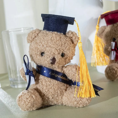 Doctor Teddy Bear Plush Toy – Small Sitting Doctor Bear Doll Pendant for Kids, Students & Graduation Gifts