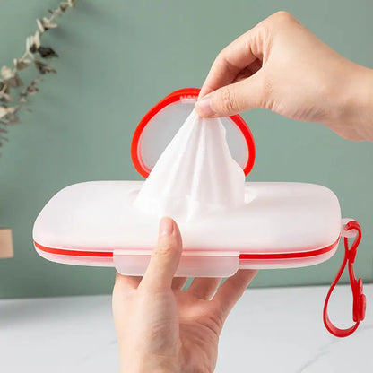 Portable Baby Wipe Dispenser – Refillable Wet Tissue & Mask Holder, Reusable Travel Storage Box