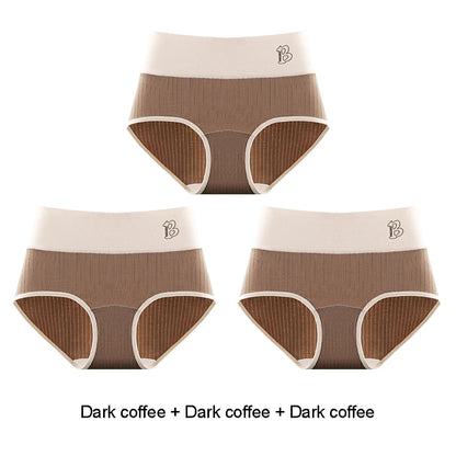Women's Cotton Briefs - High-Waisted Belly Control Sports Panties Set for Women