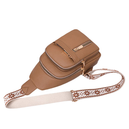 Fashionable Women’s Chest Bag – High-Quality PU Leather Waterproof Crossbody Messenger Bag for Travel & Cycling