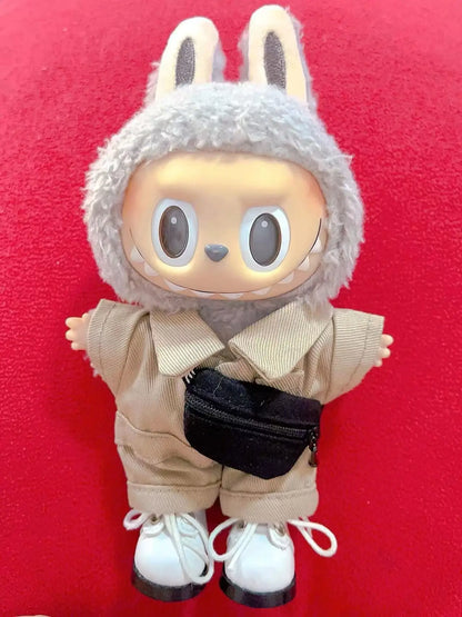 17cm Labubu V1/V2 Crossbody Bag for BJD Dolls – Cute 1/6, 1/8, 1/12 Doll Accessories & Waist Belt Bag Gift