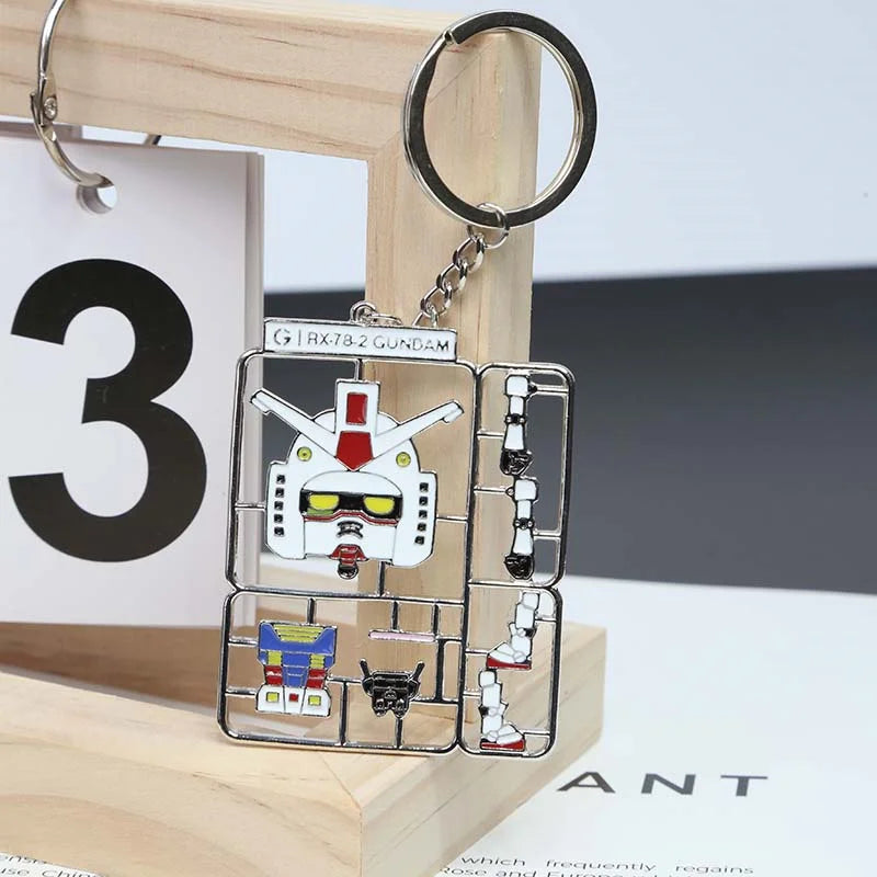 GUNDAM Metal Keychain - Glow-in-the-Dark Anime Pendant for Backpacks and Kids' Gifts