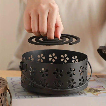 Portable Mosquito Coil Tray Holder – Sandalwood Incense Burner Box for Home Insect Repellent & Anti-Fire Safety