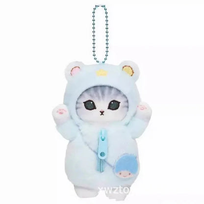 Kawaii Keychain Pendant – Cartoon Mofusand Shark Cat Cross-Dressing Doll, Backpack Decor & Toy