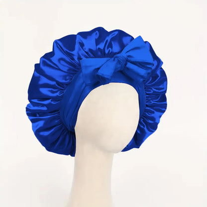Satin Silk Bonnet – Adjustable Sleeping Hair Bonnet with Tie Band for Women & Men