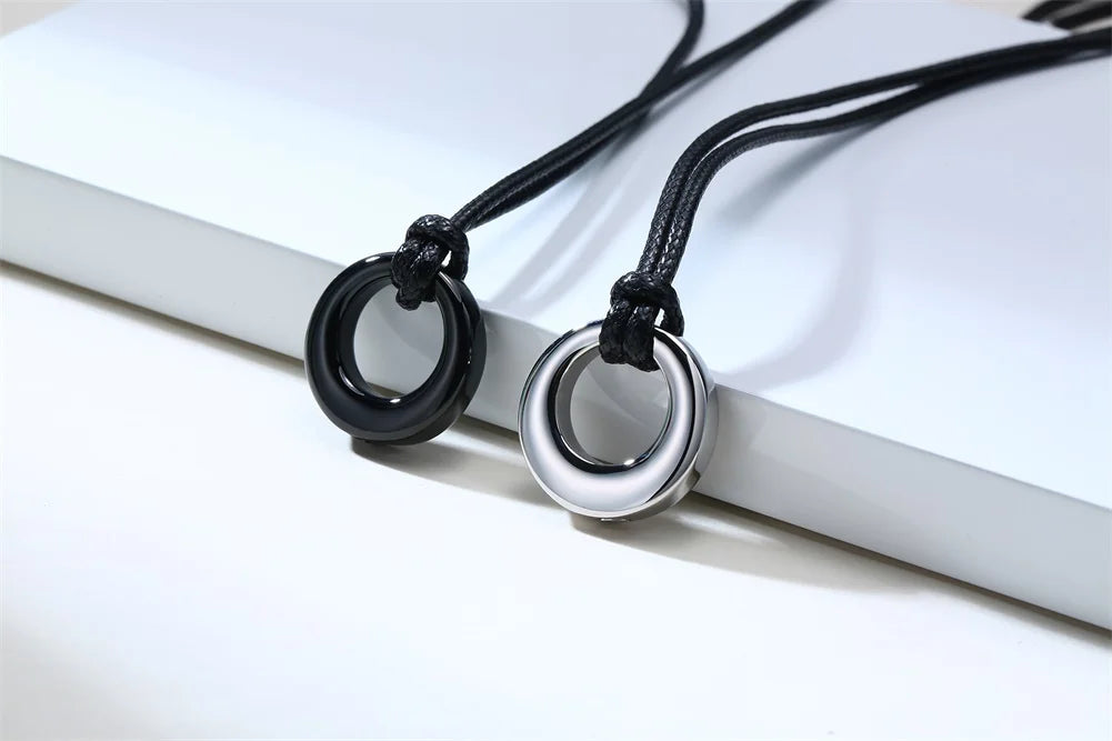 Circle of Life Eternity Love Karma Necklace – Memorial Pendant Ashes Jewelry for Women & Men, Keepsake Cremation Bracelets