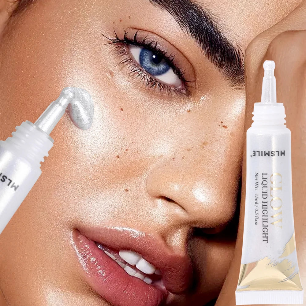 Liquid Highlighter Makeup – Pearlescent Face & Body Contour Glow, Brightening Bronzer Shimmer Illuminator Cosmetics