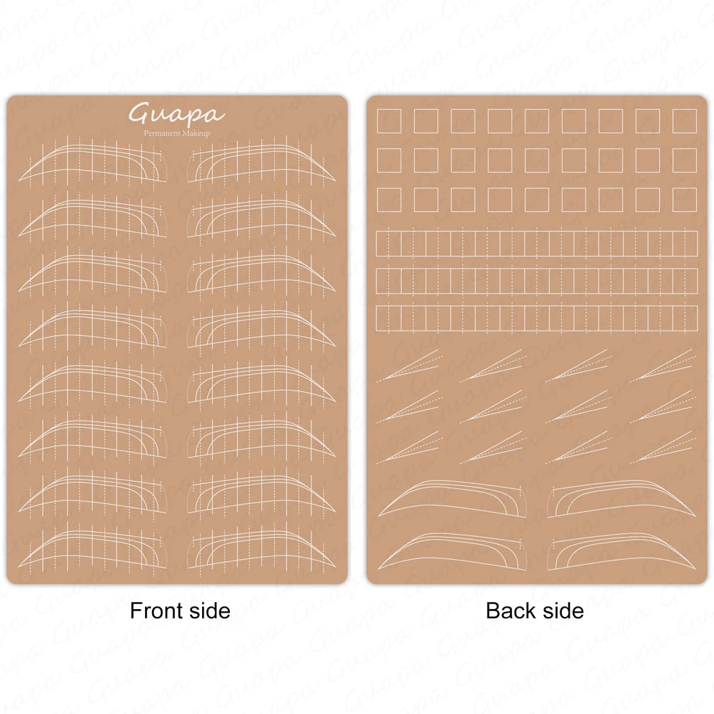 Silicone Practice Skin for Permanent Makeup — Double-Sided Latex Sheet with Brows Design for Hair Stroke Training