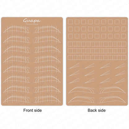 Silicone Practice Skin for Permanent Makeup — Double-Sided Latex Sheet with Brows Design for Hair Stroke Training