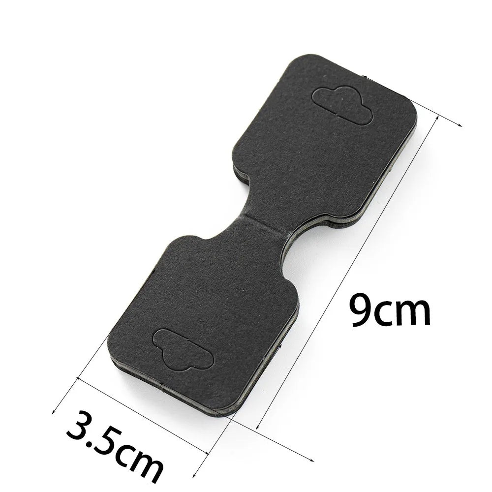 50PCS Blank Jewelry Display Cards — Foldable Adhesive Price Tag Holders for Necklaces & Bracelets, Small Business Packaging Supplies