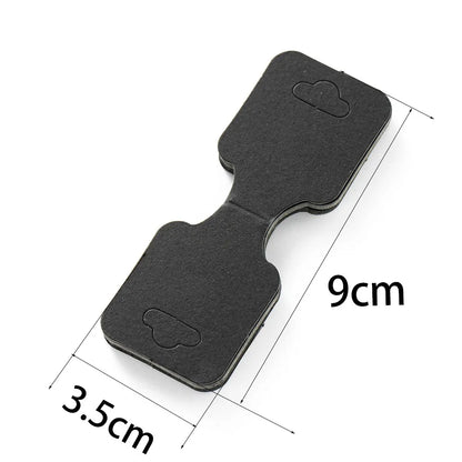 50PCS Blank Jewelry Display Cards — Foldable Adhesive Price Tag Holders for Necklaces & Bracelets, Small Business Packaging Supplies
