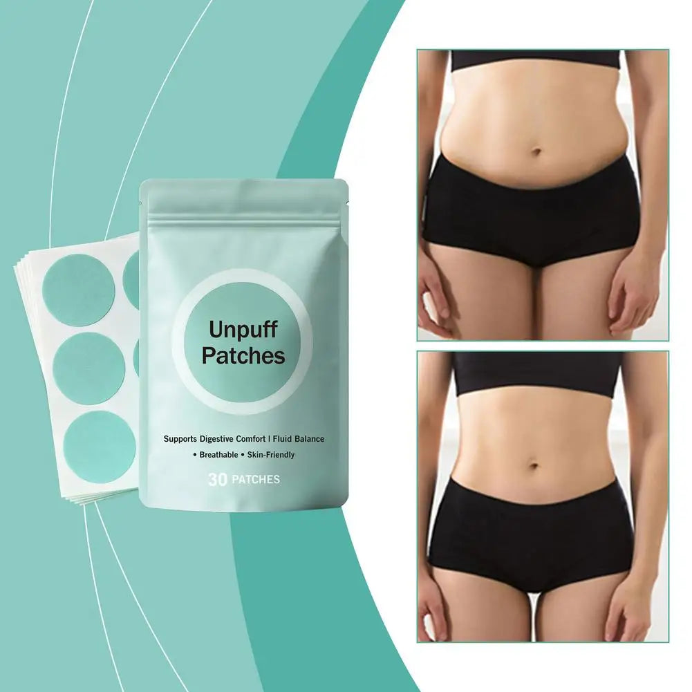 30 Patch Unpuff Digestive Support Patches – Appetite Control & Fluid Balance Breathable Wellness Patches