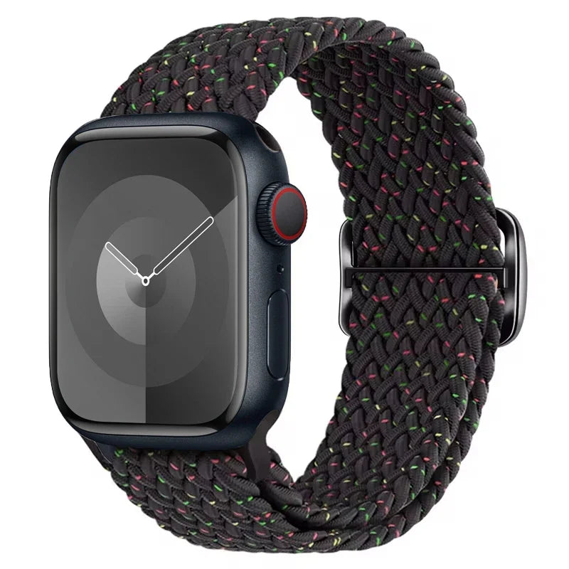 Braided Solo Loop Apple Watch Ultra Band – Elastic Nylon Adjustable Bracelet Strap for iWatch SE, Series 3–9 (38mm–49mm)