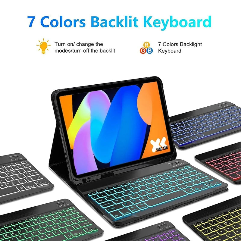 Lenovo Tab M11 11" Case with Bluetooth Keyboard – Smart Stand Cover for Xiaoxin Pad 2024/2025