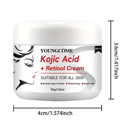 Kojic Acid & Retinol Anti-Aging Cream – Moisturizer for Wrinkle Removal, Skin Whitening and Brightening Face Care