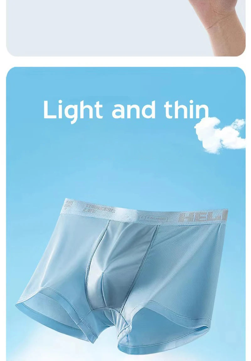 Men's Ice Silk Graphene Boxer Briefs – Breathable, Ultra-Thin, Comfortable Trunks Underwear