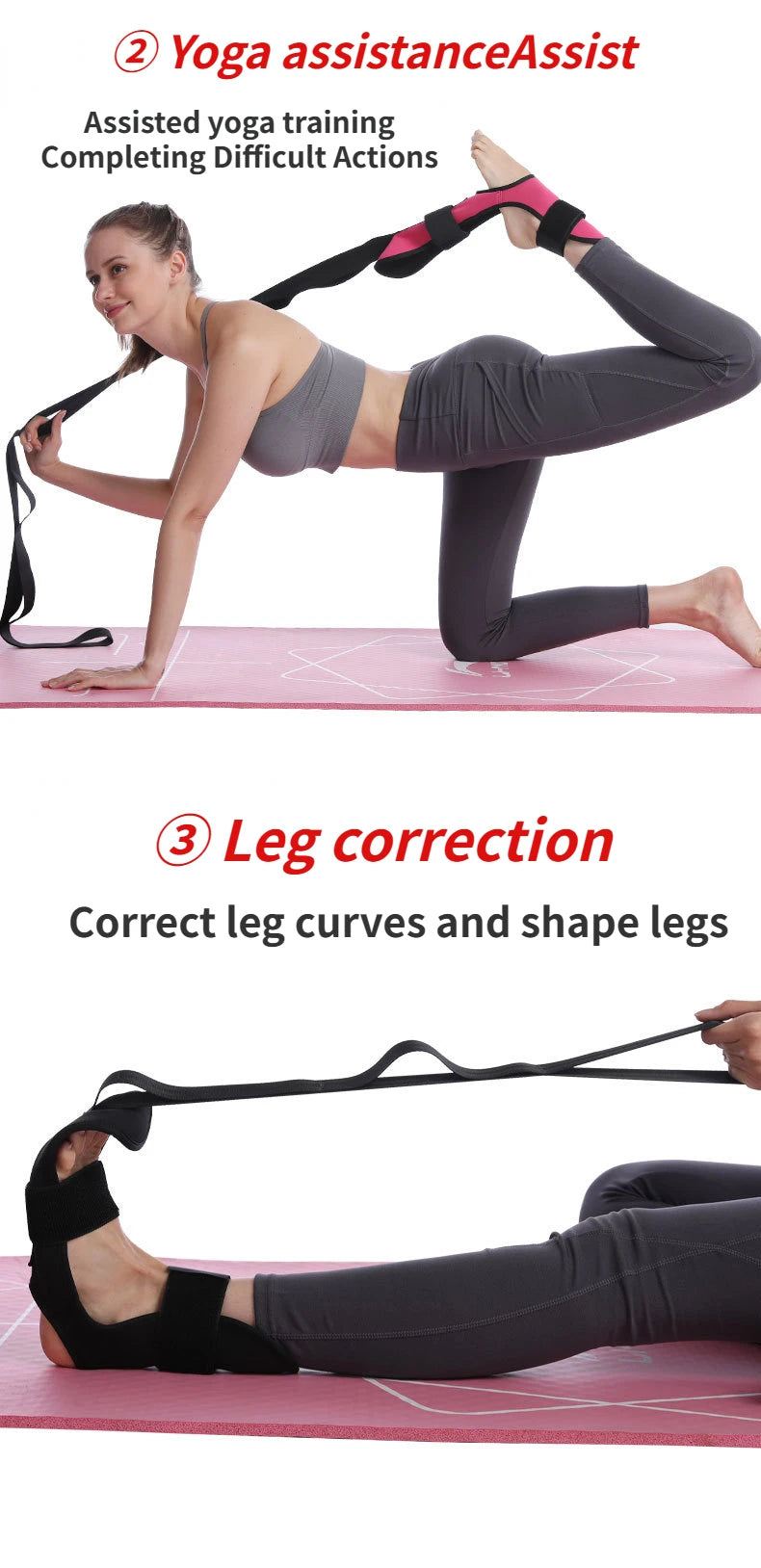 Yoga & Fitness Stretching Band – Leg Flexibility, Rehabilitation, Plantar Fasciitis Foot Care Training Belt