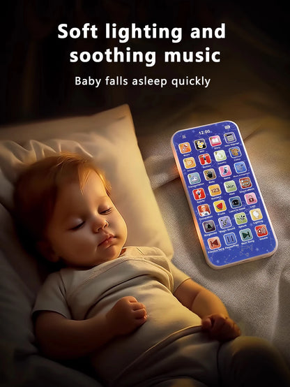 Baby Montessori Remote Control Toy Phone - Soft Lighting, Gentle Lullabies & Early Learning Play for Infants