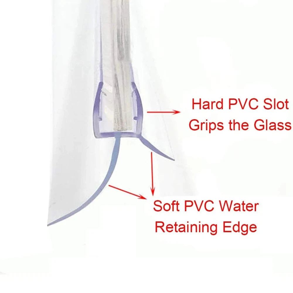 Shower Glass Door Seal Strip - 4–6mm Rubber Weatherproof Seal for Bath Screens and Glass Doors