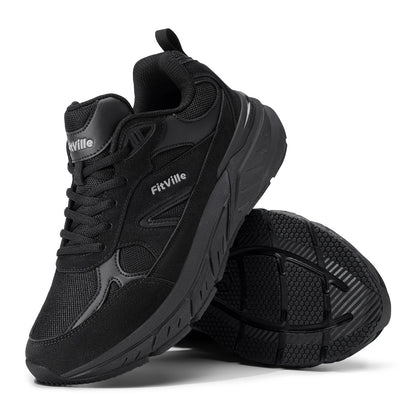 FitVille Wide Width Men’s Walking Shoes – Arch Support Sneakers for Flat Feet, Heel Pain & Plantar Fasciitis Relief