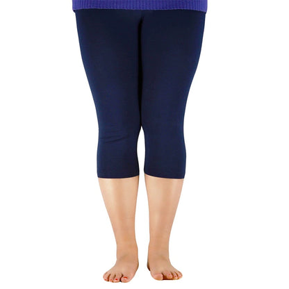 Women Bamboo Fiber Elastic Waist Leggings – Plus Size High Stretch Casual Workout Basic Pants Soft Comfortable Fitness Leggings