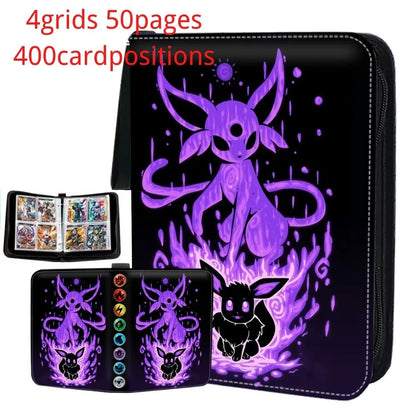 Pokemon Trading Card Binder – Custom Collection Holder with 50 Sleeves, 400 Pockets for Cards