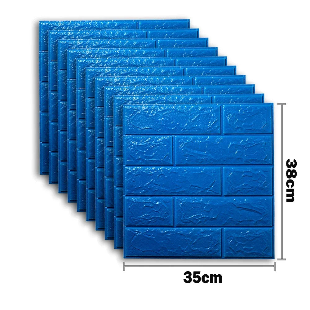 10pcs 3D Foam Wall Stickers – Self-Adhesive Waterproof Peel-and-Stick Brick Wallpaper for Interior Decoration