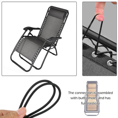 4Pcs Elastic Cord Replacement Set for Folding Chairs - Bungee Rope for Zero Gravity Recliners, Lounge Chair Reinforcement Parts