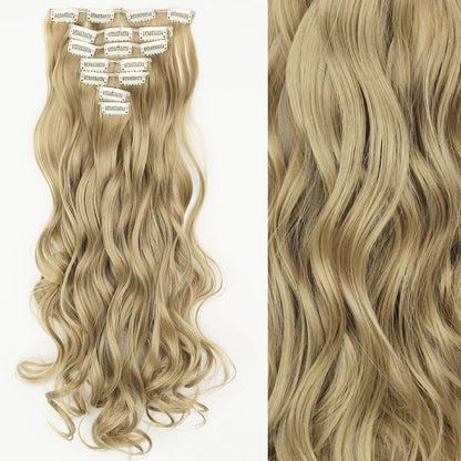 Women’s 7Pcs Hair Extensions with 16 Clips – Natural Black Straight Ombre Hairpiece