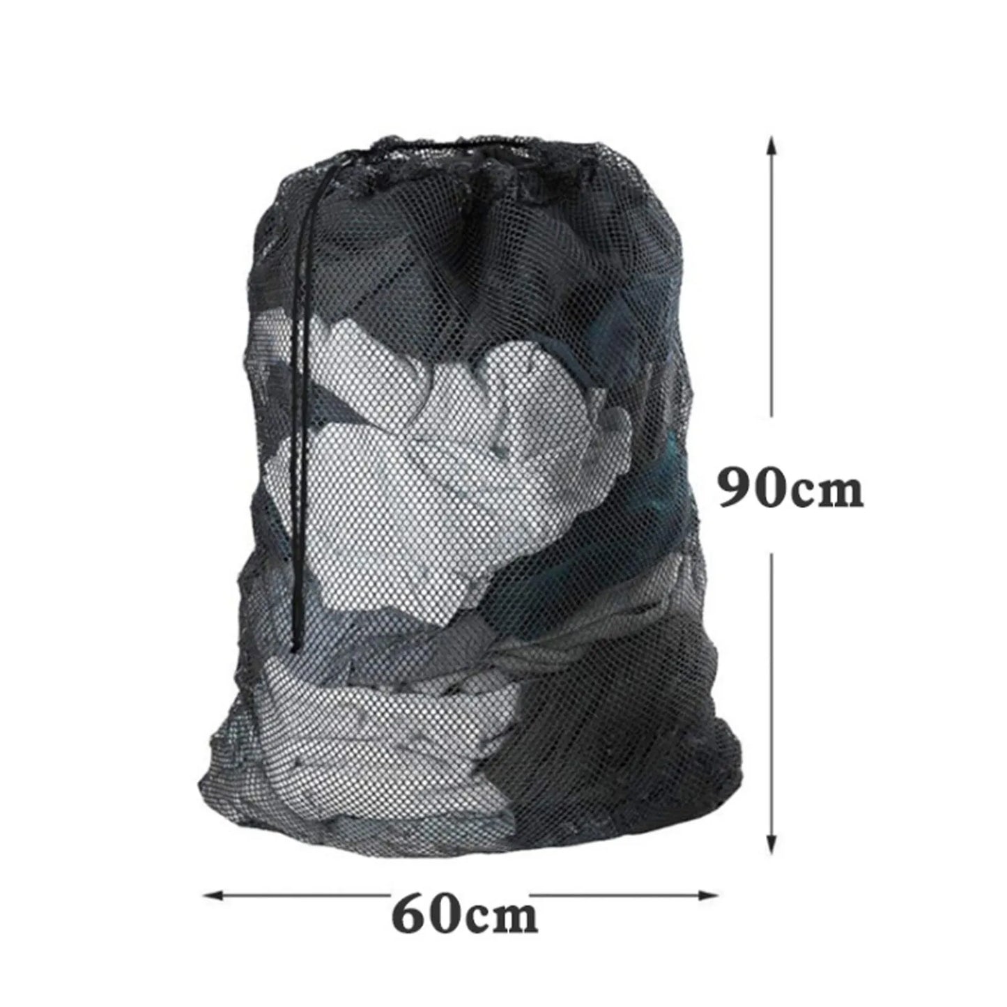 Large 60x90cm Laundry Mesh Bag — Solid Color Drawstring Clothes Washing Bag, Anti-Snag & Deformation
