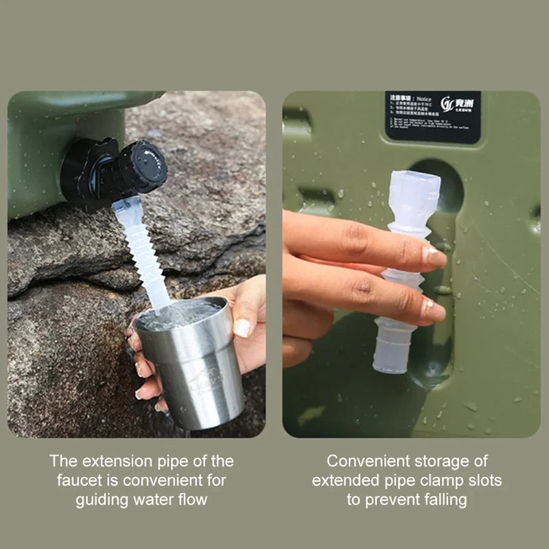 11L Portable Water Bucket – Large Capacity Drinking Canister with Detachable Leak-Proof Faucet for Outdoor Travel