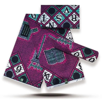 African Wax Print Fabric - 100% Cotton Nigerian Ankara Batik Material for Women’s Dresses