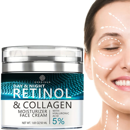 Retinol Face Moisturizer Cream — Day & Night Anti-Aging Hydrating Skincare