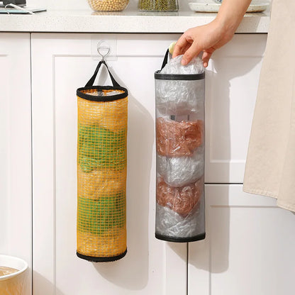 Nail-Free Wall-Mounted Plastic Garbage Bag Holder – Trash & Cotton Pad Storage Box for Home, Kitchen, and Bathroom